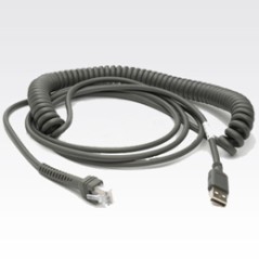 Premium Zebra Cable-type A USB 9ft Coiled (CBA-U12-C09ZAR) - Durable & Reliable Connectivity